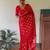 Red soft silk blend banarasi jacuard work designer party wear saree with unstitched blouse piece