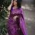 Purple soft silk blend banarasi jacuard work designer party wear saree with unstitched blouse piece