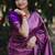 Purple soft silk blend banarasi jacuard work designer party wear saree with unstitched blouse piece