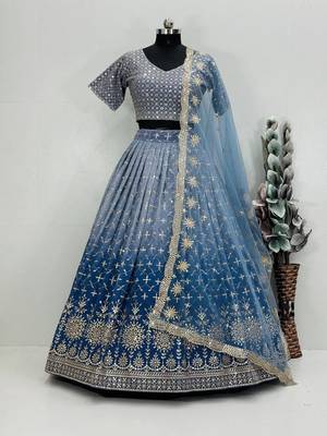 grey bridal style lehenga choli set  2