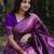 Purple soft silk blend banarasi jacuard work designer party wear saree with unstitched blouse piece