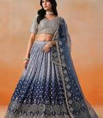 grey bridal style lehenga choli set 