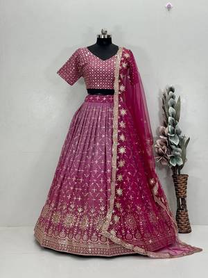 pink bridal style lehenga choli set  2