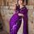 Purple soft silk blend banarasi jacuard work designer party wear saree with unstitched blouse piece