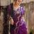 Purple soft silk blend banarasi jacuard work designer party wear saree with unstitched blouse piece