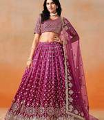 pink bridal style lehenga choli set 