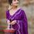 Purple soft silk blend banarasi jacuard work designer party wear saree with unstitched blouse piece