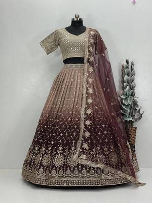 brown designer lehenga choli set 2