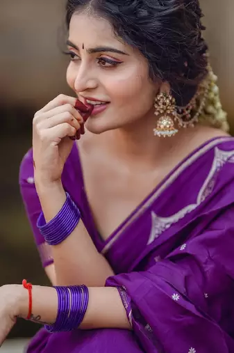 Purple soft silk blend banarasi jacuard work designer party wear saree with unstitched blouse piece