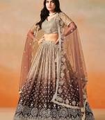 brown designer lehenga choli set