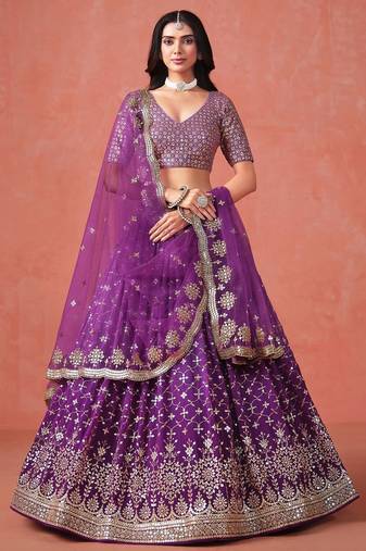  purple designer lehenga choli set 