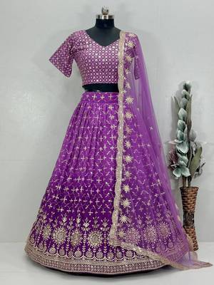  purple designer lehenga choli set  2