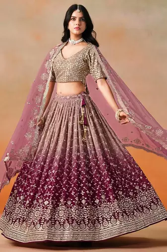 wine festive lehenga choli set 