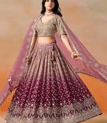 wine festive lehenga choli set 