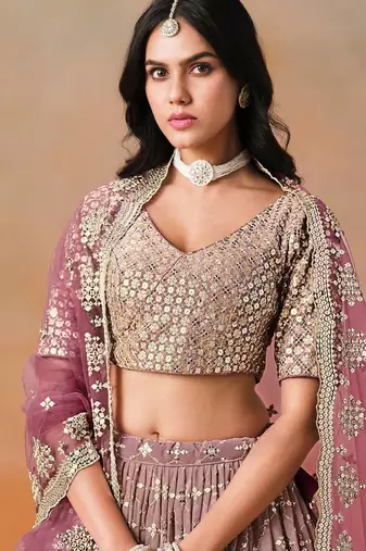 wine festive lehenga choli set 