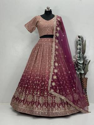 wine festive lehenga choli set  4