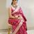 Pink soft silk blend banarasi jacuard work designer party wear saree with unstitched blouse piece