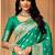 Teal green soft silk blend banarasi jacuard work designer party wear saree with unstitched blouse piece