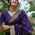 Purple soft silk blend banarasi jacuard work designer party wear saree with unstitched blouse piece