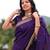 Purple soft silk blend banarasi jacuard work designer party wear saree with unstitched blouse piece