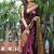 Maroon soft silk blend banarasi jacuard work designer party wear saree with unstitched blouse piece