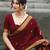 Maroon soft silk blend banarasi jacuard work designer party wear saree with unstitched blouse piece