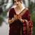 Maroon soft silk blend banarasi jacuard work designer party wear saree with unstitched blouse piece