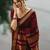 Maroon soft silk blend banarasi jacuard work designer party wear saree with unstitched blouse piece