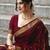 Maroon soft silk blend banarasi jacuard work designer party wear saree with unstitched blouse piece