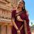 Maroon soft silk blend banarasi jacuard work designer party wear saree with unstitched blouse piece