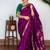 Purple soft silk blend banarasi jacuard work designer party wear saree with unstitched blouse piece