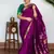 Purple soft silk blend banarasi jacuard work designer party wear saree with unstitched blouse piece