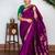 Purple soft silk blend banarasi jacuard work designer party wear saree with unstitched blouse piece