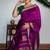 Purple soft silk blend banarasi jacuard work designer party wear saree with unstitched blouse piece
