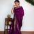 Purple soft silk blend banarasi jacuard work designer party wear saree with unstitched blouse piece