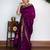 Purple soft silk blend banarasi jacuard work designer party wear saree with unstitched blouse piece