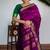 Purple soft silk blend banarasi jacuard work designer party wear saree with unstitched blouse piece