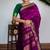Purple soft silk blend banarasi jacuard work designer party wear saree with unstitched blouse piece