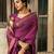 Purple soft silk blend banarasi jacuard work designer party wear saree with unstitched blouse piece