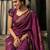 Purple soft silk blend banarasi jacuard work designer party wear saree with unstitched blouse piece