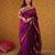 Purple soft silk blend banarasi jacuard work designer party wear saree with unstitched blouse piece
