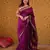 Purple soft silk blend banarasi jacuard work designer party wear saree with unstitched blouse piece
