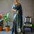 Gren grey soft silk blend banarasi jacuard work designer party wear saree with unstitched blouse piece
