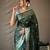 Gren grey soft silk blend banarasi jacuard work designer party wear saree with unstitched blouse piece