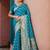 Firoji soft silk blend banarasi jacuard work designer party wear saree with unstitched blouse piece