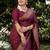 Maroon soft silk blend banarasi jacuard work designer party wear saree with unstitched blouse piece