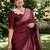 Maroon soft silk blend banarasi jacuard work designer party wear saree with unstitched blouse piece