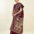Maroon soft silk blend banarasi jacuard work designer party wear saree with unstitched blouse piece