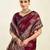 Maroon soft silk blend banarasi jacuard work designer party wear saree with unstitched blouse piece