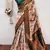 Cream green  soft silk blend banarasi jacuard work designer party wear saree with unstitched blouse piece